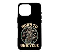 Carcasa para iPhone 16 Pro Nacido para Montar en Monociclo Retro Raccoon Rider
