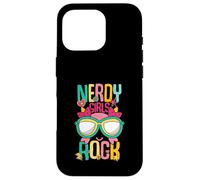 Carcasa para iPhone 16 Pro Nerd Girl Rock Geek Mágico Divertido Nerd Gamer G hic