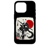 Carcasa para iPhone 16 Pro Ninja Cat Reading Book Lover Japanese Sumi-e Art