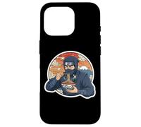 Carcasa para iPhone 16 Pro Ninja Eating Ramen Noodles Lover Traditional Japanese Art