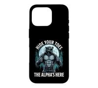 Carcasa para iPhone 16 Pro Oculta Tus Dedos de los pies El Alfa está aquí Funny Alpha Wolf Meme Cringe