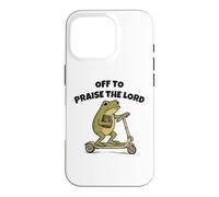 Carcasa para iPhone 16 Pro Off to Praise The Lord Funny Christian Meme Frog Humor