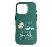 Carcasa para iPhone 16 Pro Ojala Fuera UN Unicornio para APAGARAR Idiots con MI Cabeza Meme