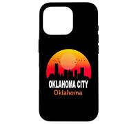 Carcasa para iPhone 16 Pro Oklahoma City State USA Vintage Sunset Retro Skyline