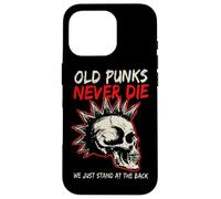 Carcasa para iPhone 16 Pro Old Punks Never Die Skull Punk Rock Música Heavy Metal Retro