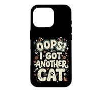 Carcasa para iPhone 16 Pro Oops! I Got Another Cat Fun Kitten Lover Retro Mujeres Gato Mamá