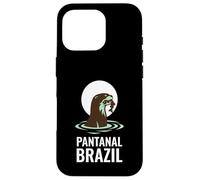 Carcasa para iPhone 16 Pro Pantanal Brasil Nutria Gigante Atardecer Río