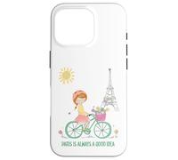 Carcasa para iPhone 16 Pro París es Siempre una Buena Idea Linda Chica en Bicicleta