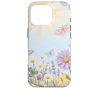 Carcasa para iPhone 16 Pro Pastel Sun Meadow Luna Moth and Butterfly