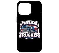 Carcasa para iPhone 16 Pro Patriot Future Trucker Niño Hijo Niño Camionero Conductor Americano