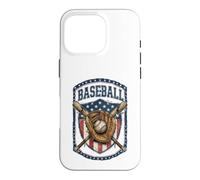 Carcasa para iPhone 16 Pro Patriotic Baseball Glove USA Flag Vintage Graphic