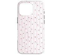 Carcasa para iPhone 16 Pro Patrón De Rayas Corazón Rosa Rojo Elegante Diseño De Línea Vertical