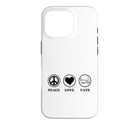 Carcasa para iPhone 16 Pro Peace Love and Cats Simple Estética