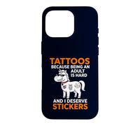 Carcasa para iPhone 16 Pro Pegatinas Tattoos Because Being An Adult Is Hard I Merece