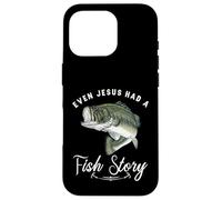 Carcasa para iPhone 16 Pro Pesca Incluso Jesús Tenía Historia De Pescado Divertido Bass Papá Christian