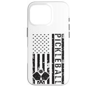 Carcasa para iPhone 16 Pro Pickleball Is My Therpy Bandera Americana para Pickle Ball