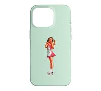 Carcasa para iPhone 16 Pro Pin Up Girl Bastante Morena Patines Patines Piernas