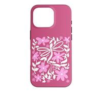 Carcasa para iPhone 16 Pro Pink Floral Daisy Dragonfly Botanical Wildflower Vine Garden