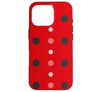 Carcasa para iPhone 16 Pro Pink & Red Black Polka Dot Ladybug Cute Lady Bug Polka Dots