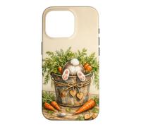 Carcasa para iPhone 16 Pro Plantas Jardinero Botánico Floral Divertido Conejo Kawaii Zanahoria
