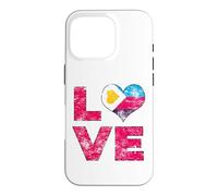 Carcasa para iPhone 16 Pro Poliamor Bandera Amor Corazón Poliamoroso
