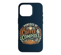 Carcasa para iPhone 16 Pro Powered by Coffee & Compost Funny Gardener