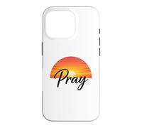 Carcasa para iPhone 16 Pro Pray Sunset Inspirational Religious Christian Faith