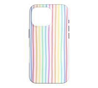 Carcasa para iPhone 16 Pro Preppy Striped Summer Rainbow Stripes