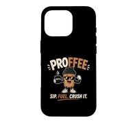 Carcasa para iPhone 16 Pro Proffee Sip Fuel Crush It Proteína Café Entrenamiento Motivación