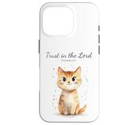 Carcasa para iPhone 16 Pro Proverbs 3:5 Trust in The Lord - Women Girls Cat Verse