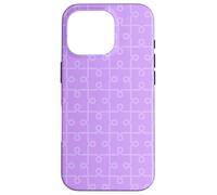 Carcasa para iPhone 16 Pro Purple Lavender Geometric Linked Puzzle Pieces Pattern