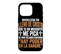 Carcasa para iPhone 16 Pro Quiero Estar Tan Lleno De Cristo Humor Cristiano Español
