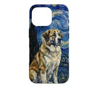 Carcasa para iPhone 16 Pro Rafeiro do Alentejo Perro Van Gogh Noche Estrellada