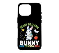 Carcasa para iPhone 16 Pro Ready To Learn Bunny Back To School 2026 Estudiante Niños Niñas