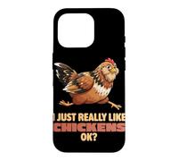 Carcasa para iPhone 16 Pro Realmente me Gustan los Pollos Ok Farm Easter Egger Chicken