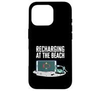 Carcasa para iPhone 16 Pro Recharging At The Beach Low Battery Crab Phone