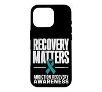 Carcasa para iPhone 16 Pro Recovery Matters Concientización sobre la adicción al Alcohol a Las Drogas Verde Azulado