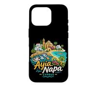 Carcasa para iPhone 16 Pro Regalo de Recuerdo de Viaje de Ayia Napa Chipre Dibujado a Mano