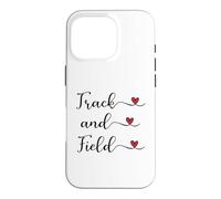 Carcasa para iPhone 16 Pro Regalo tipográfico manuscrito con corazón de Pista y Campo