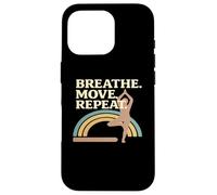 Carcasa para iPhone 16 Pro Respiración Movimiento Repetir Yoga Pose Rainbow