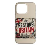 Carcasa para iPhone 16 Pro Restore Britain - Flag UK Conservative Graphic Grunge