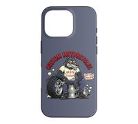 Carcasa para iPhone 16 Pro Retro Biker: Custom Motorcycles Lowbrow Wolf Rockabilly 50s