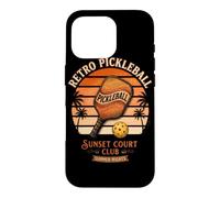 Carcasa para iPhone 16 Pro Retro Pickleball Sunset Court Club Ropa Vintage