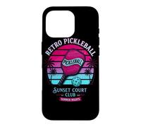 Carcasa para iPhone 16 Pro Retro Pickleball Sunset Court Club Ropa Vintage