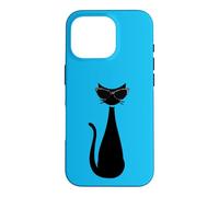 Carcasa para iPhone 16 Pro Retro Vintage Mod Atomic Black Cat Eye Gafas Rockabilly