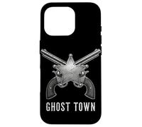 Carcasa para iPhone 16 Pro Revólveres Ghost Town Western Vintage Cowboy Outlaw
