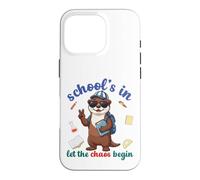 Carcasa para iPhone 16 Pro River Otter Regreso a la Escuela Vibra Escuelas En Que Comience el Caos