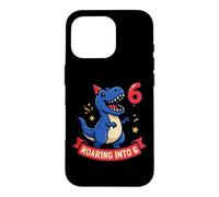 Carcasa para iPhone 16 Pro Roaring Into 6 Dinosaurio T Rex 6º Cumpleaños Niños Niños Seis