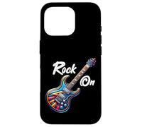 Carcasa para iPhone 16 Pro Rock On Guitar Band Funny Rock Guitarrista Niñas Niños Niños