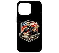Carcasa para iPhone 16 Pro Rockin In The USA President Guitar Día de la Independencia Americana